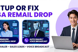 setup or fix USA ringless voicemail drop auto dialer sales leads voice broadcast