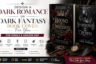design a dark romance or dark fantasy book cover for you