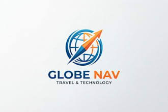 design a professional navigation logo for travel and tech brand
