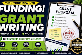 write grant proposal, grant research and grant application