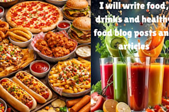 write food, drinks and healthy food blog posts and articles