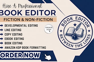 proofread, format fiction novel, nonfiction selfhelp, memoir, amazon book editor