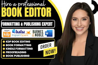 do book editing proofreading amazon KDP book formatting KDP publishing
