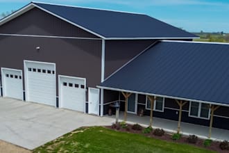 design your barndominium, house plan, recital space, facade and pole barn