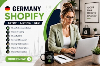 do germany shopify store setup, product listing and shopify SEO