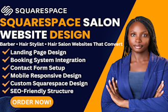 design a stunning squarespace website for hair salon, barber or stylist business