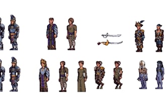 create a pixel art character, pixel sprite sheet, rpg character for your game