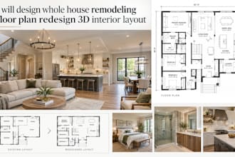 design whole house remodeling floor plan redesign 3d interior layout