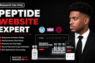 build peptide website, research peptide website, fda peptide woocommerce website