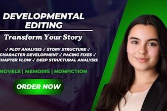 developmental edit your novel, fiction, memoir, or nonfiction book