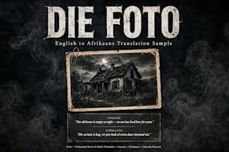 translate english to afrikaans horror and thriller no ai