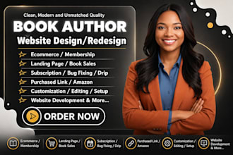 design author website, ebook website, business website, book author website