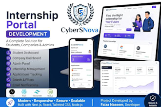 develop a modern internship portal