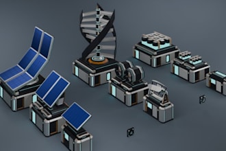 create 3d sci fi props machinery industrial game assets for unity unreal