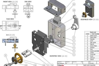 create engineering drawings with assembly exploded view and bom