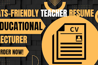 write a professional ats friendly teacher resume and cover letter