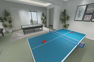 remodel modern 3d basement house interior table tennis, home lounge, game area