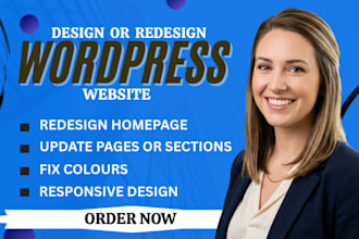 redesign wordpress homepage, fix colours or update your wordpress website