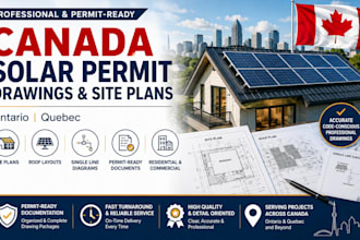 create canada solar permit drawings, site plans, and pv design for ontario quebe