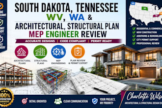 south dakota, tennessee wv wa architectura , structural plan mep engineer review