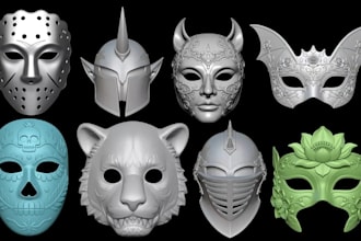 design custom 3d cosplay helmet and mask stl for 3d printing