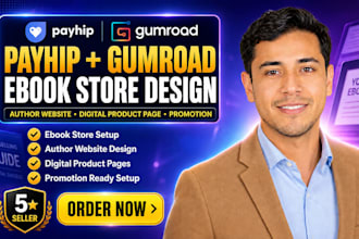 design payhip gumroad ebook store author website product page promotion