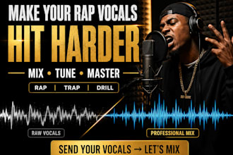 mix and master your rap trap vocals over your beat