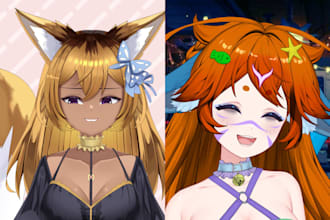 create anime vtuber character reference sheet art design vtuber oc vtuber pet
