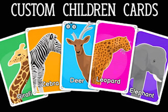 design kids flashcard games illustration children educational motivational cards