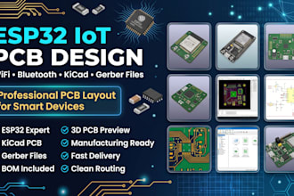 design esp32 iot pcb with wifi bluetooth and gerber files