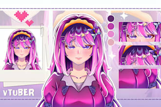 design live2d vtuber avatar vroid model chibi anthro, furry and vrchat rigging