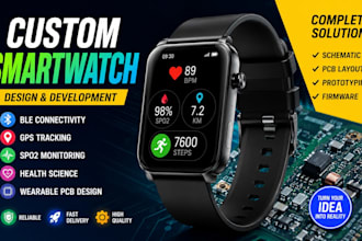 design custom smartwatches with ble, gps, wearable pcb, sp02 and health science