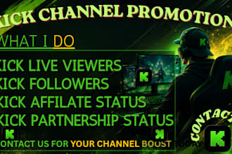 promote kick channel organically for live stream viewers, kick channel followers