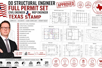 do structural engineer full permit set civil engineer mep engineer texas stamp