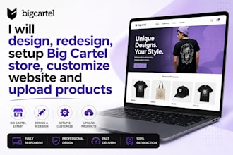 design redesign setup big cartel store customize website upload products