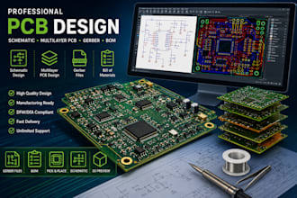 create multilayer pcb design, schematic, gerber, and bom