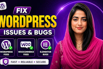 fix wordpress issues, errors, woocommerce fixes, and elementor bugs