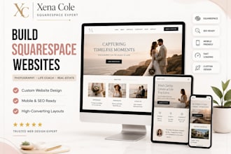 build squarespace website, photography, life coach, real estate squarespace site