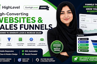 a gohighlevel website, landing page or sales funnel