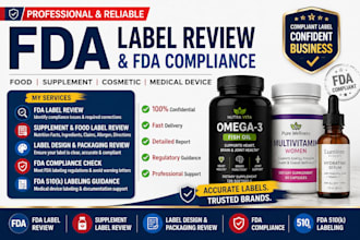 review your fda label, supplement label and fda compliance