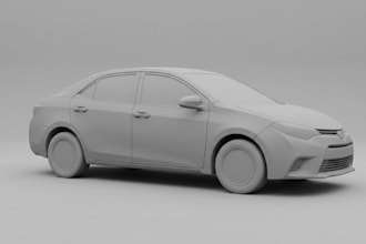do 3d car model, police car, sports car, automotive rendering, and 3d printing