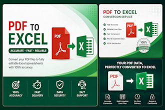 do PDF to excel conversion and data entry
