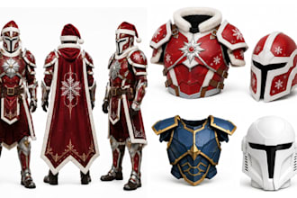 create custom 3d model, halloween mask, cosplay eva foam, christmas props