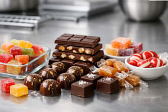 create gummies, chocolate and candies recipes for businesses