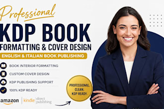 do KDP book interior formatting cover design for english italian book publishing
