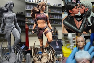 create 3d print and paint custom anime figure miniature 3d head bust mini props