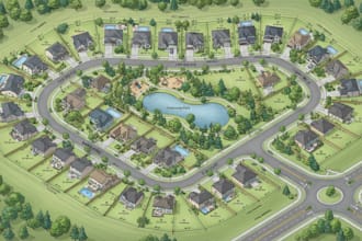 redraw and vectorize subdivision map, parcel map, plat map and site plan