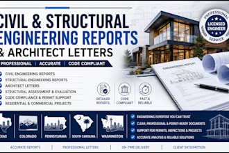 civil and structural engineering report architect letter texas colorado pa sc wa
