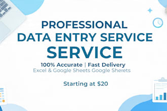 do fast and accurate data entry, excel work and copy paste