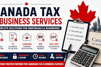 do canada tax filling, canada company registration, bn, gst t1, t2, canada tax
